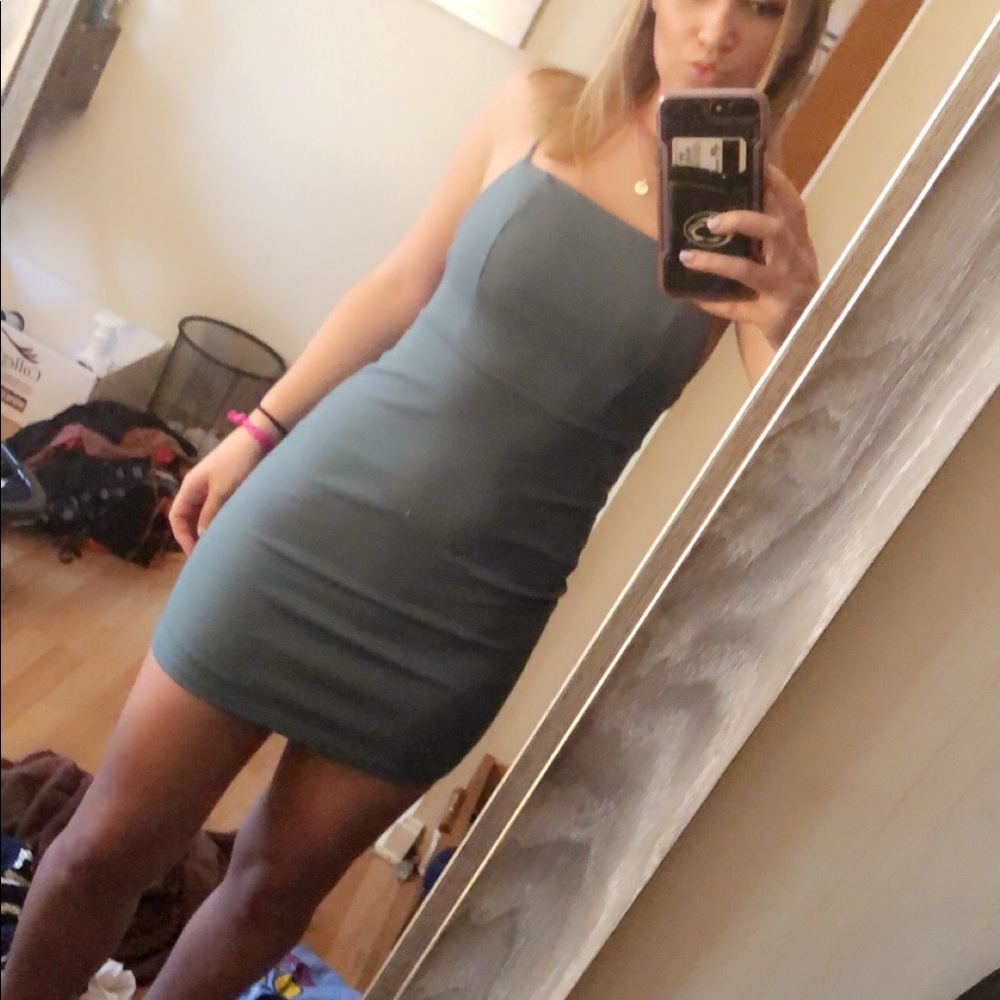Blue tight dress